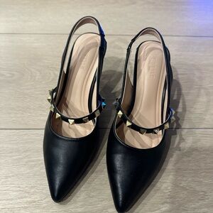 Chic Black Studded Heels